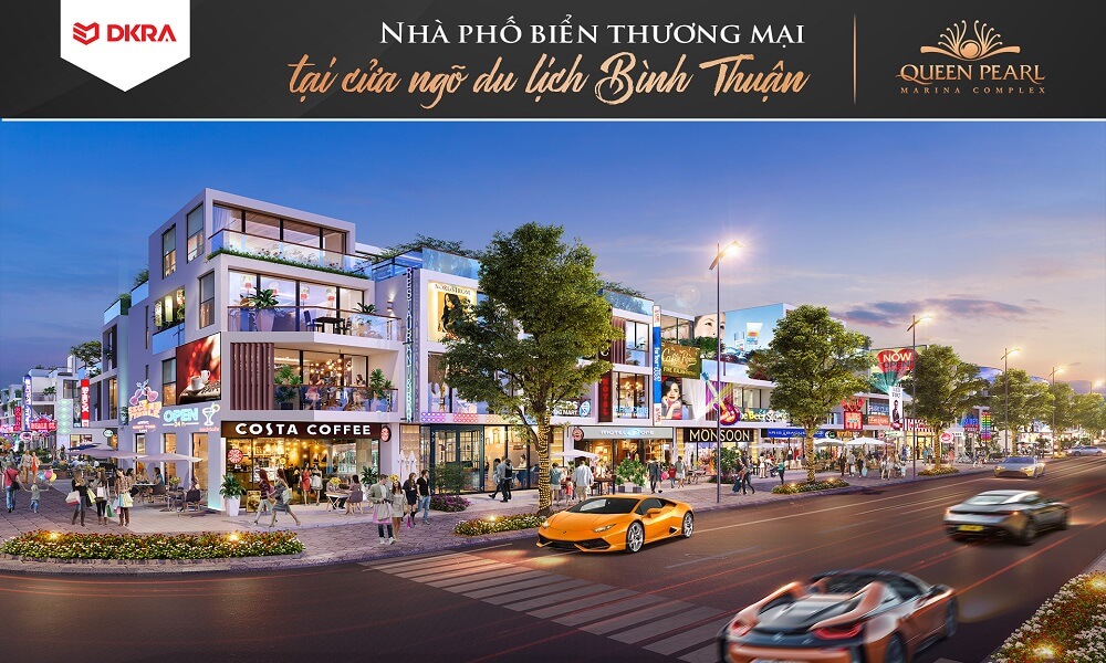 Phối cảnh nhà phố biển Queen Pearl Marina Complex