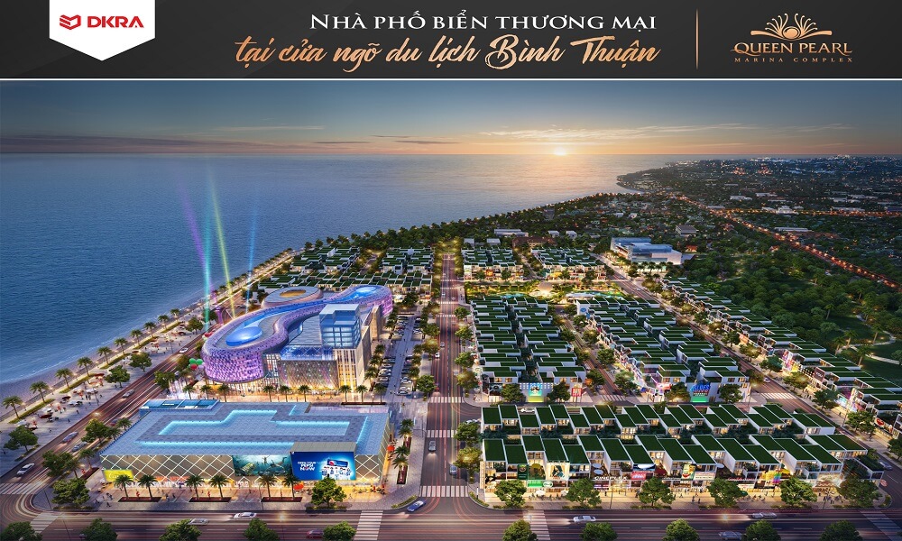 Phối cảnh tổng thể nhà phố biển Queen Pearl Marina Complex