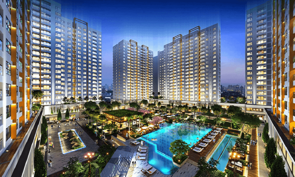 Phối cảnh tổng thể tiện ích nội khu căn hộ Akari City