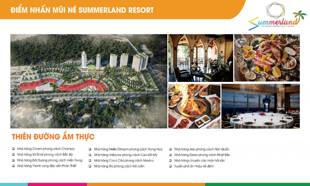 Quý khách có thể trải nghiệm thiên đường ẩm thực tại dự án SummerLand