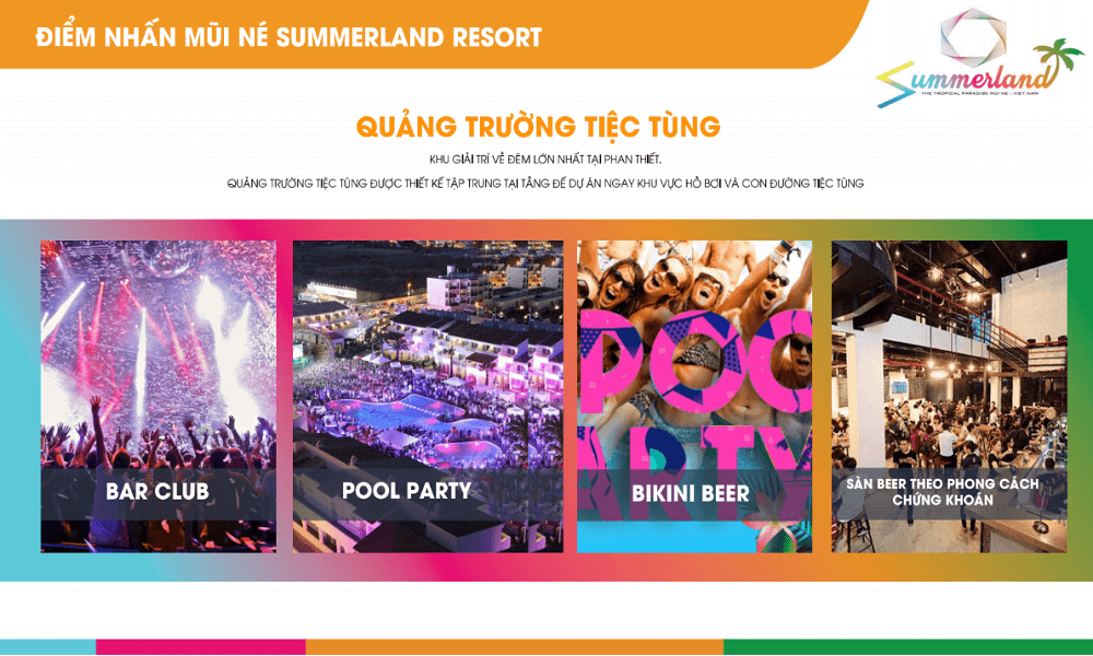 Quảng trường tiệc tùng sẽ là điểm đón các du khách tại dự án SummerLand