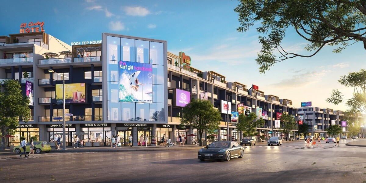 Phoi canh Shophouse thuong mai du an Nhon Hoi New City