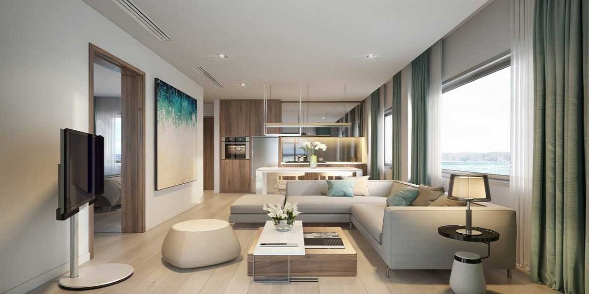 phối cảnh phòng khách dự án căn hộ Aria Đà Nẵng