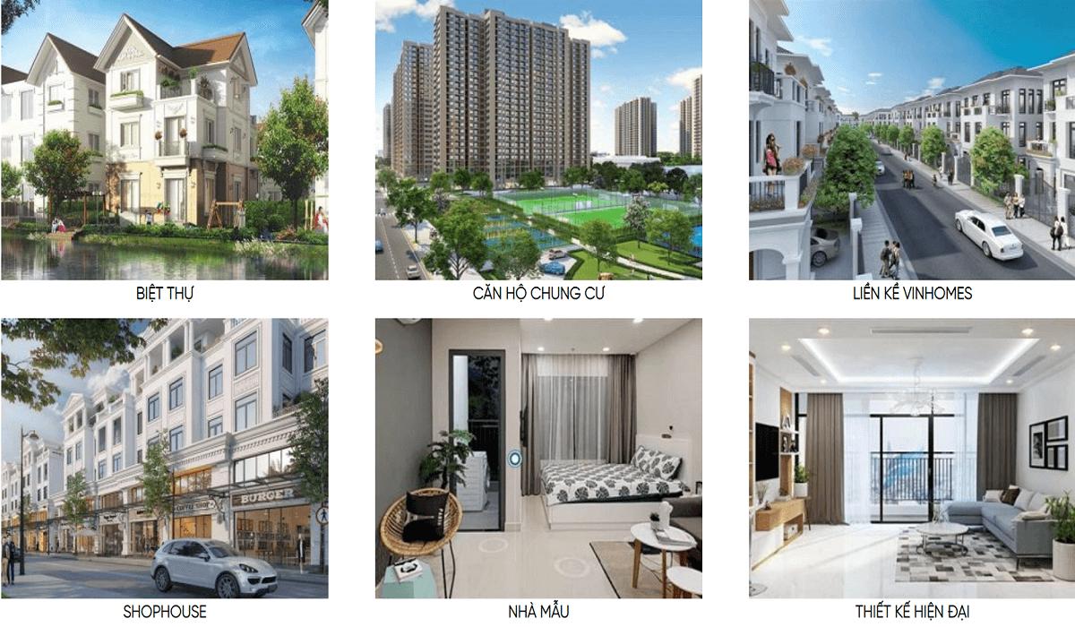 Các loại hình sản phẩm được triển khai tại dự án Vinhome Ocean Park