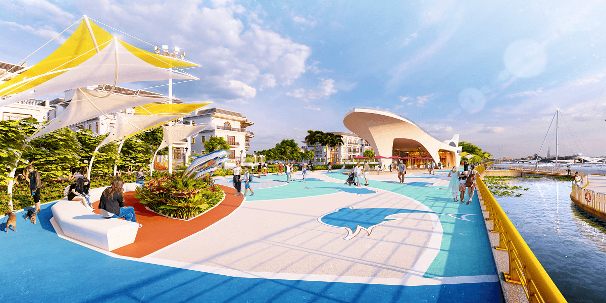 Bến du thuyền cùng Clubhouse ven sông Vạn Phúc City Phân Khu Mansion