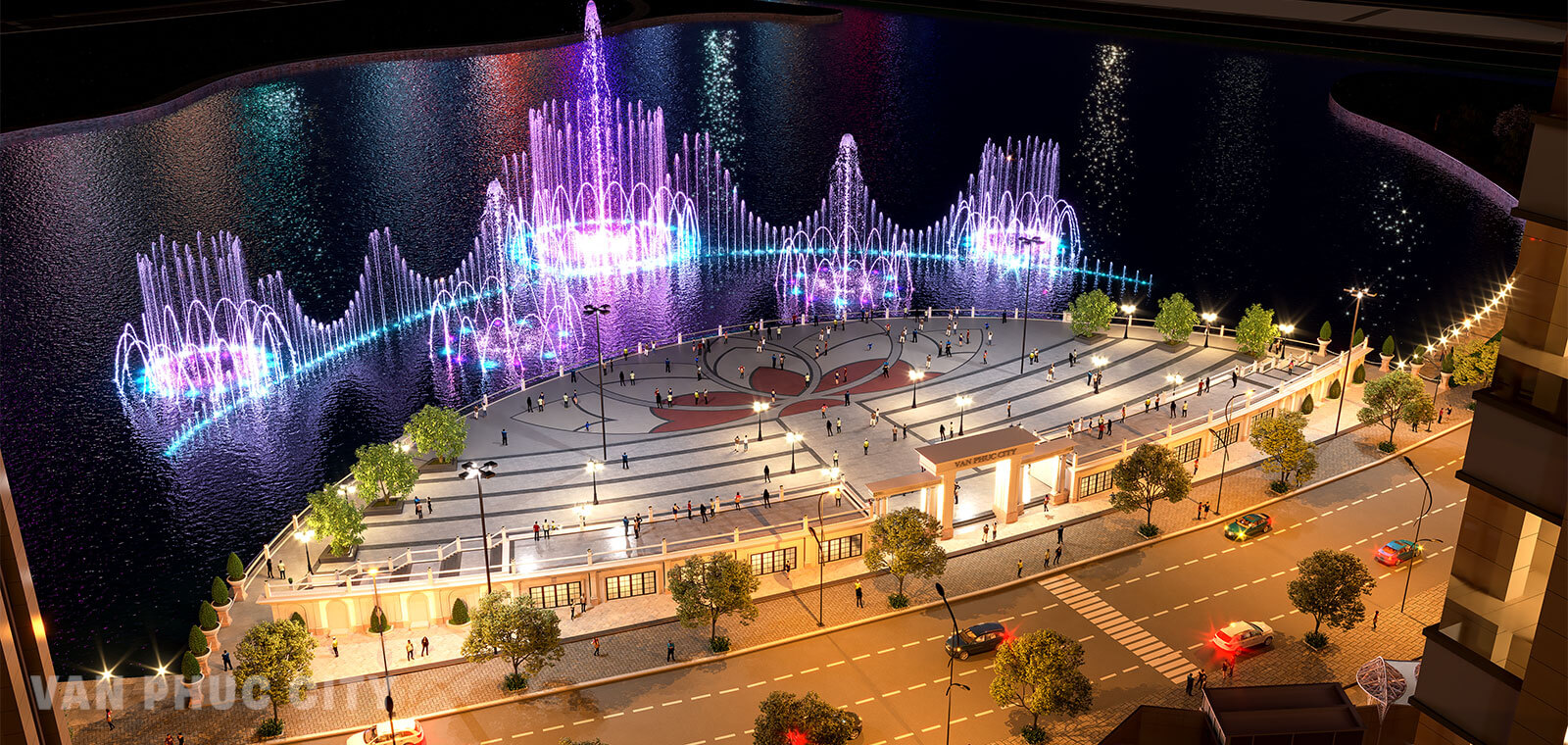 Quảng trường nhạc nước theo tiêu chuẩn Dubai bên trong Vạn Phúc City